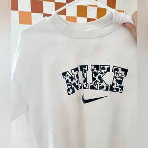 white nike logo crew neck